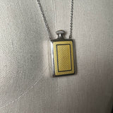 Art Deco Silver Guilloche Enamel Bottle Necklace