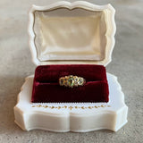 1916 18k Gold Peridot + Diamond Ring