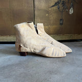 c. 1840s-1860s Moire Silk Side Lacing Boots