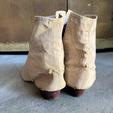 c. 1840s-1860s Moire Silk Side Lacing Boots