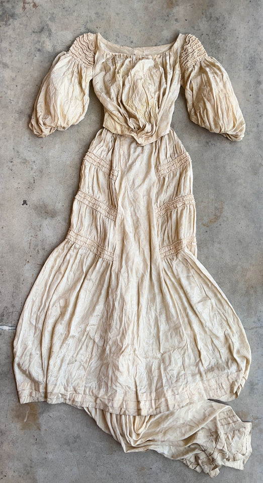 c. 1900s Cream Silk Dress