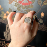 Early 19th c. Ouroboros Snake + Woven Hair Conversion Ring