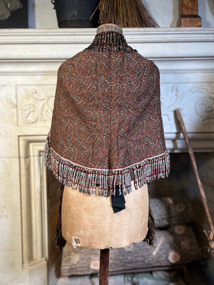 c. 1870s-1880s Paisley Mantle with Fringe