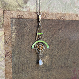 c. 1900s-1910s Plique a Jour Lavaliere Necklace