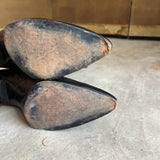 c. Late 1910s-1920s Black Lace Up Boots | Approx Sz 6.5-7