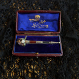19th c. Sterling Silver Scottish Agate Dirk Brooch
