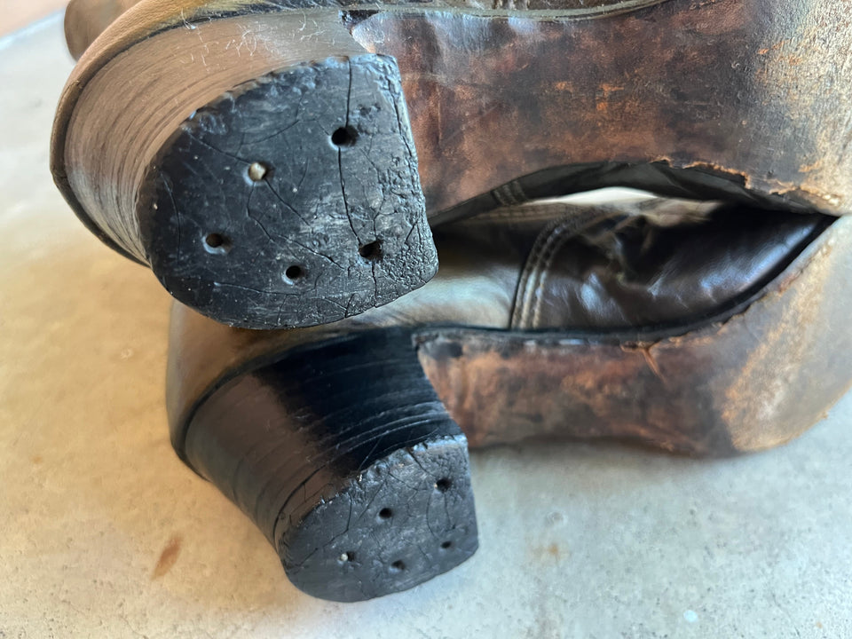 c. 1910s-1920s Brown Boots | Approx Sz 8.5-9