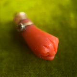 19th c. Carved Coral Fist Pendant | As Is