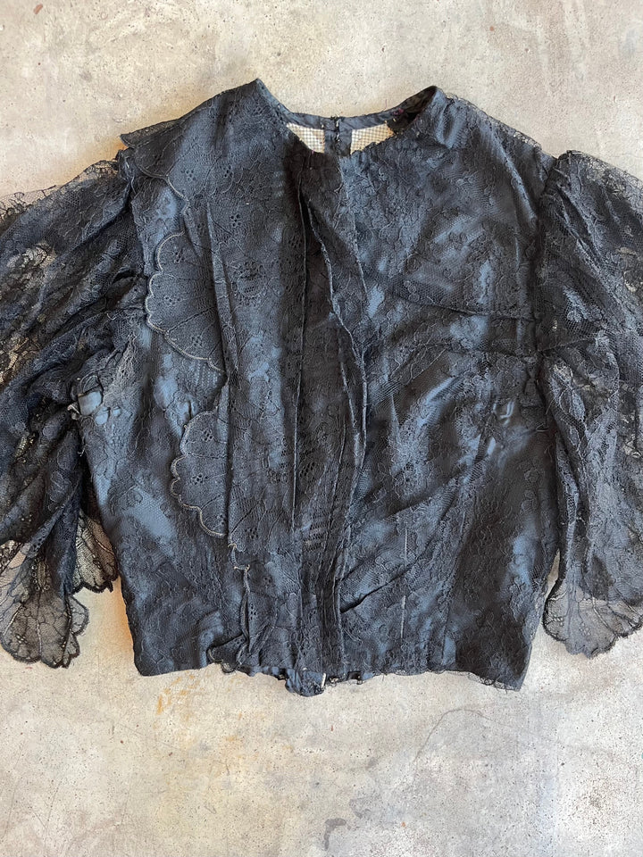c. 1890s Black Lace Bodice