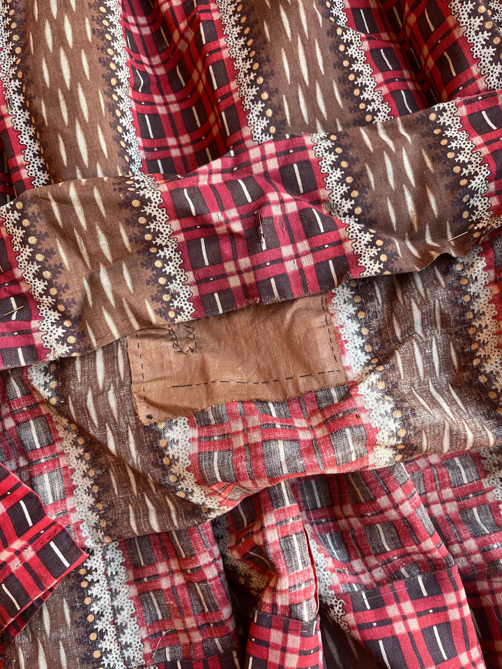 c. 1850s-1860s Wool Challis Dress