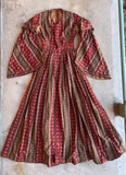 c. 1850s-1860s Wool Challis Dress