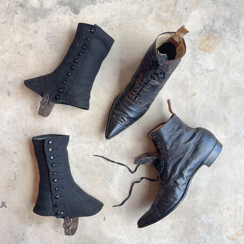 c. 1890s Men's Boots + Spats