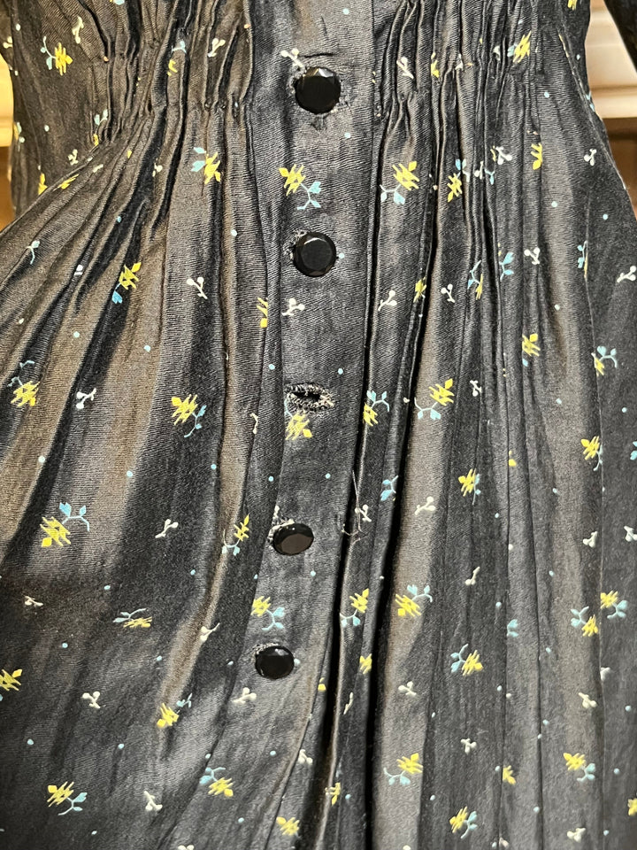 c. 1890s Cotton Wrapper Dress