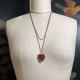 Mid-Late 19th c. Gilt Silver Carnelian Heart Locket