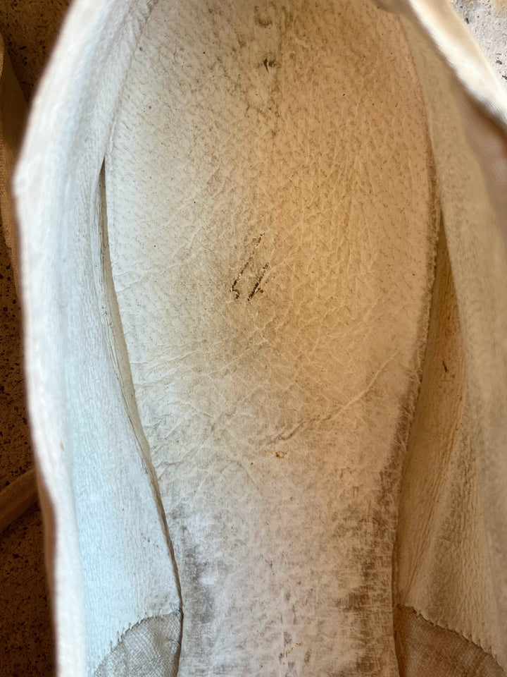 Early-Mid 19th c. Cream Silk Slippers