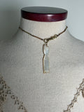 c. 1890s-1900s 14k Gold Mother of Pearl Hand Pendant