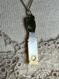 c. 1890s-1900s 14k Gold Mother of Pearl Hand Pendant