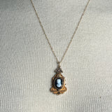 c. 1870s-1880s 12k-14k Gold Hardstone Cameo Necklace