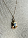 c. 1870s-1880s 12k-14k Gold Hardstone Cameo Necklace