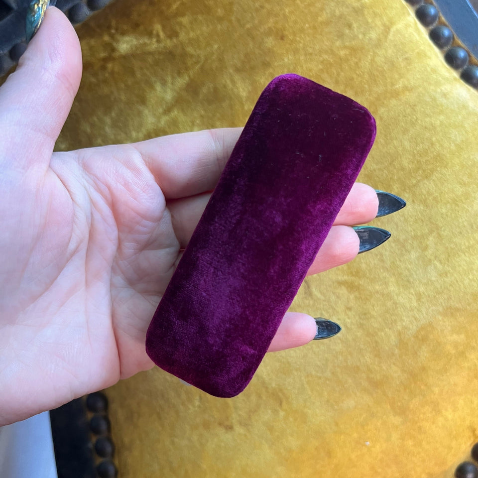 c. 1910s-1920s Silk Velvet Pin Box "The Mullen Boys"