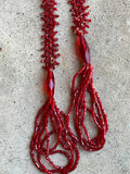 c. 1920s Red Beaded Tassel Necklace