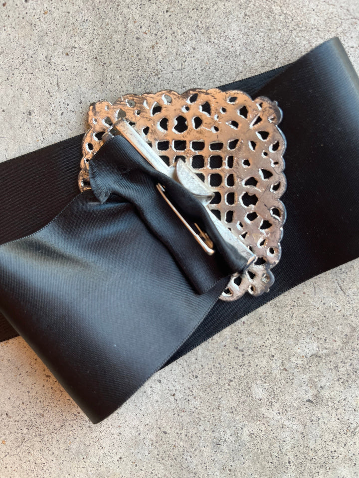 Early 20th c. Belt Buckle Set + Ribbon Belt