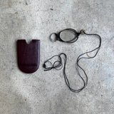 c. 1880s-1890s Tortoise Shell Pince Nez with Cord + Case