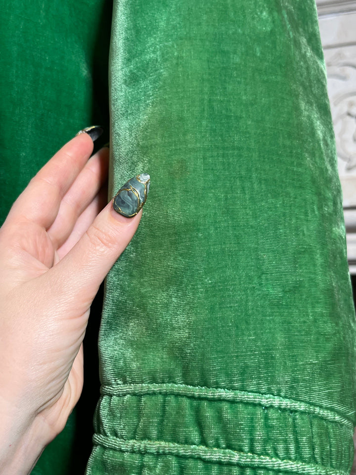 1920s Green Silk Velvet Coat