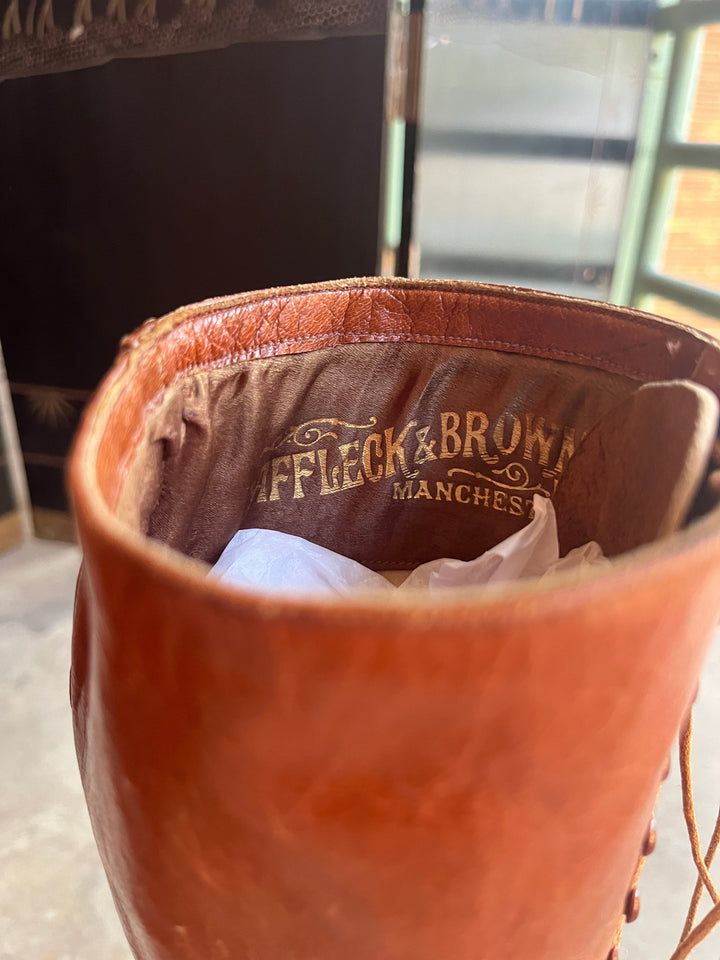 c. 1910s-1920s Tall Brown Boots | Approx Sz. 5-6