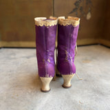 c. 1900s Purple Silk Boots | Study + Display