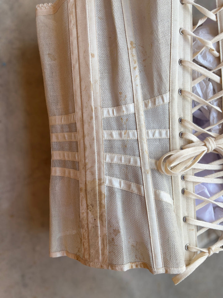 c. 1890s-1900s Summer Corset | Size 30"