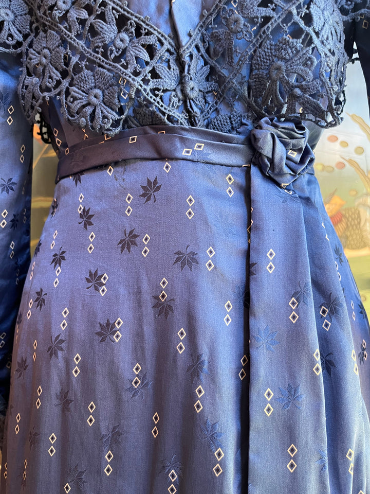 c. 1911-1912 Blue Silk Dress