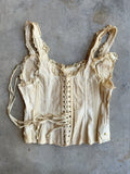 c. 1890s-1900s "Double V Waist" Front Button Corset