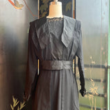 c. 1910s Black Wool Gabardine Dress | Study + Display + Repair