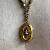 c. 1880s Hardstone Cameo Locket w/ Photo + Hair