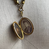 c. 1880s Hardstone Cameo Locket w/ Photo + Hair