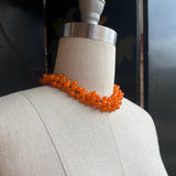 c. 1930s-1940s Orange Czech Glass Choker Necklace