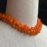 c. 1930s-1940s Orange Czech Glass Choker Necklace