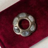 19th c. Sterling Silver Montrose Agate Brooch + Pendant