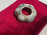 19th c. Sterling Silver Montrose Agate Brooch + Pendant