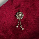 c. 1890s-1900s 18k Gold + Diamond Shell Pendant