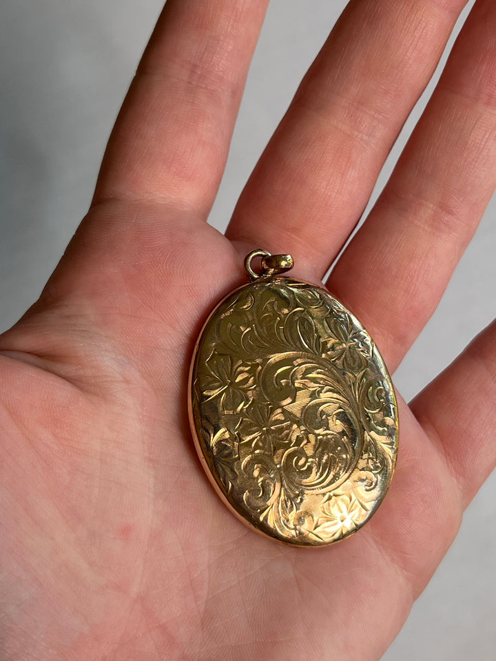 c. 1900s Gold Filled Three Photo Locket