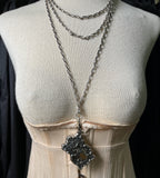 19th c. Silver Muff / Long Guard Chain