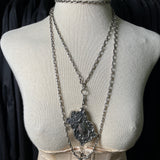 19th c. Silver Muff / Long Guard Chain
