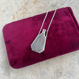 Art Deco Sterling Silver Perfume Bottle Necklace | 18" Chain