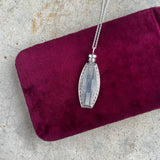 Art Deco Sterling Silver Perfume Bottle Necklace | 20" Chain