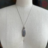 Art Deco Sterling Silver Perfume Bottle Necklace | 20" Chain