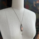 Art Deco Sterling Silver Perfume Bottle Necklace | 20" Chain