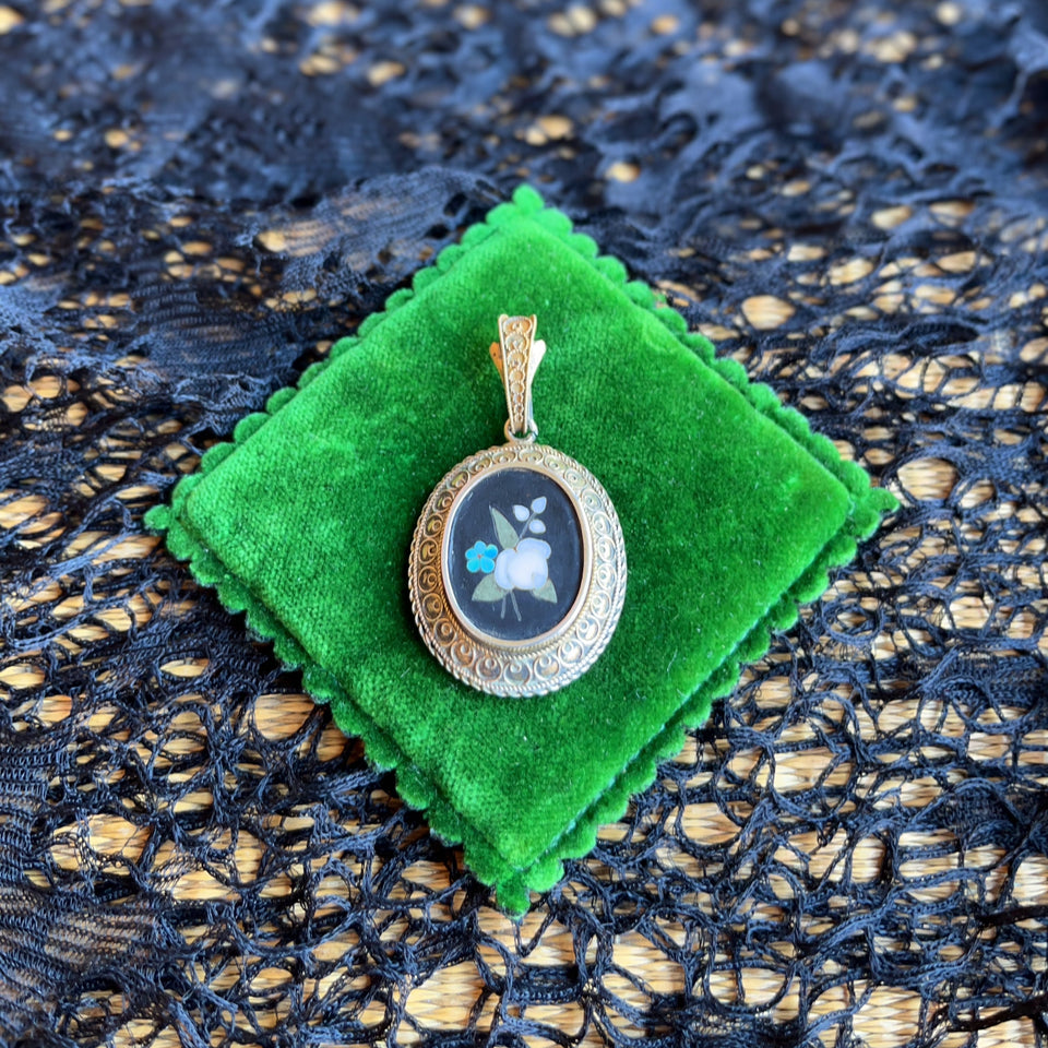 c. 1880s Pietra Dura Locket