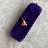 Early 19th c. 14k Gold Coral Fly Pendant